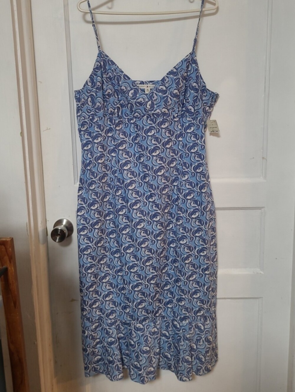 Tommy Hilfiger Spaghetti Strap Blue Floral Midi Sun Dress 16 XL